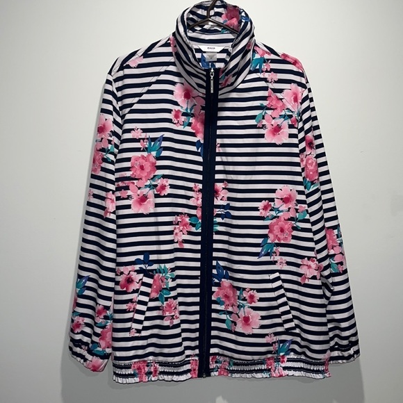 ALIA PLUS STRIPES FLORAL LIGHT JACKET WOMEN SIZE 2X - Picture 1 of 10